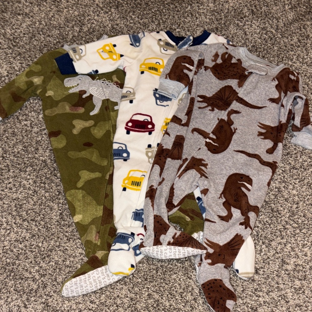 Carter's Cozy Baby Onesie Set - Gray, Brown, Green